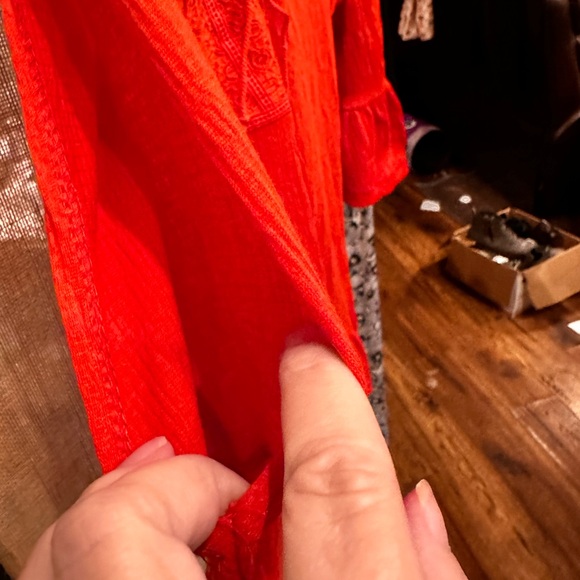 Feelib (Feel Liberated) Red/Orange Top Size Large 
Has super cuter details. - Picture 4 of 8
